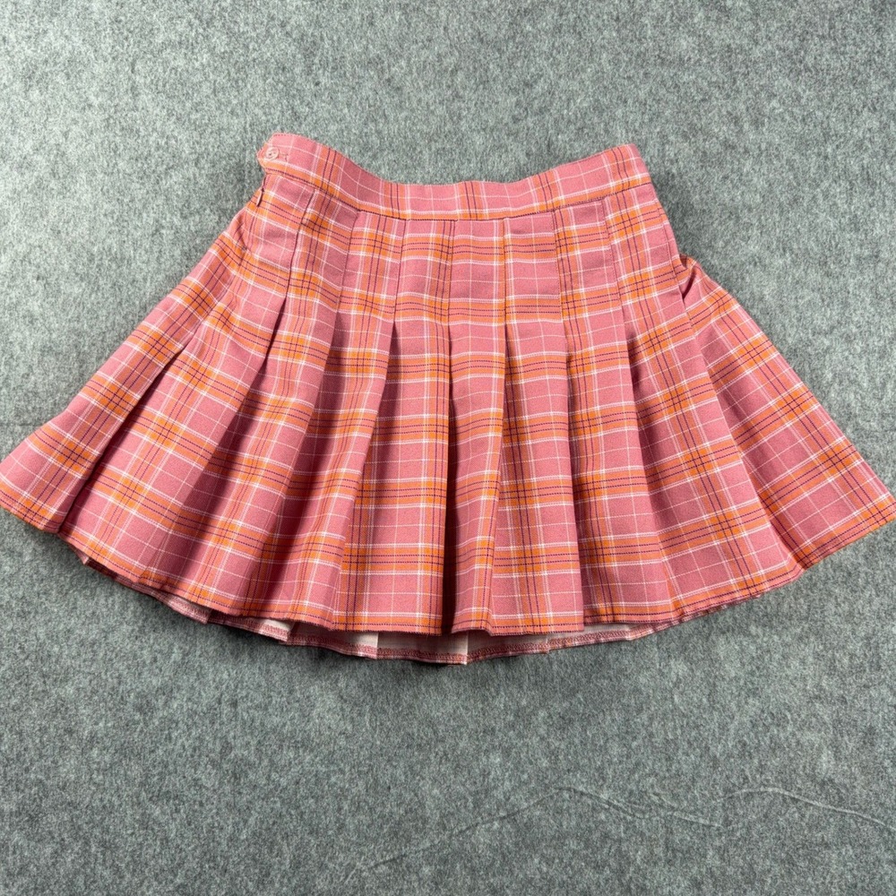 Sangtree Pink‎ Plaid Pleated Mini Skirt with Built-in Shorts Women Size 2 Skort